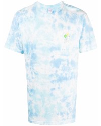 T-shirt à col rond imprimé tie-dye bleu clair RIPNDIP
