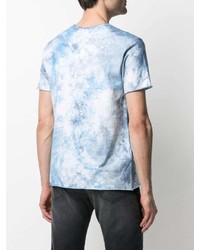 T-shirt à col rond imprimé tie-dye bleu clair Giorgio Brato