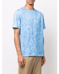 T-shirt à col rond imprimé tie-dye bleu clair Paul Smith