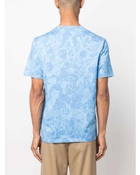 T-shirt à col rond imprimé tie-dye bleu clair Paul Smith