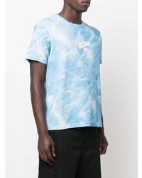 T-shirt à col rond imprimé tie-dye bleu clair MSFTSrep