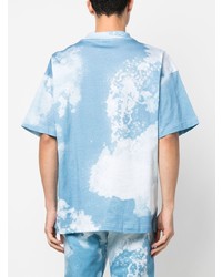 T-shirt à col rond imprimé tie-dye bleu clair BLUE SKY INN