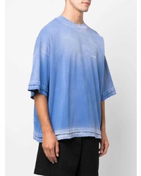 T-shirt à col rond imprimé tie-dye bleu clair Domenico Formichetti