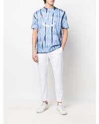 T-shirt à col rond imprimé tie-dye bleu clair PS Paul Smith