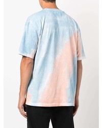T-shirt à col rond imprimé tie-dye bleu clair MARKET