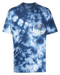 T-shirt à col rond imprimé tie-dye bleu marine et blanc Carhartt WIP