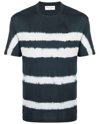 T-shirt à col rond imprimé tie-dye bleu marine et blanc Officine Generale