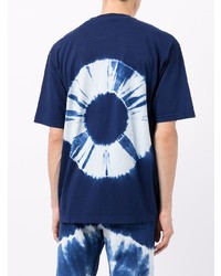 T-shirt à col rond imprimé tie-dye bleu marine et blanc Mauna Kea