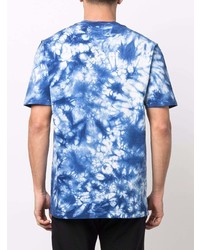 T-shirt à col rond imprimé tie-dye bleu marine et blanc C.P. Company