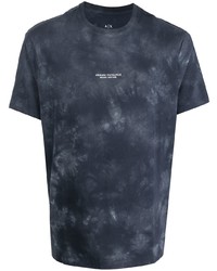 T-shirt à col rond imprimé tie-dye bleu marine Armani Exchange