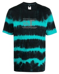 T-shirt à col rond imprimé tie-dye bleu marine Diesel