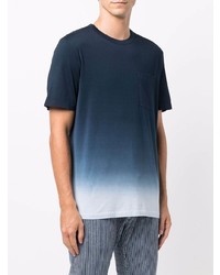 T-shirt à col rond imprimé tie-dye bleu marine Theory
