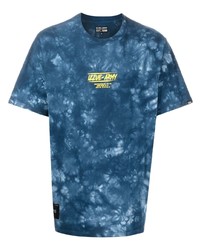T-shirt à col rond imprimé tie-dye bleu marine Izzue