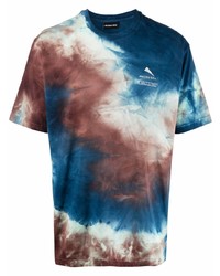 T-shirt à col rond imprimé tie-dye bleu marine Mauna Kea