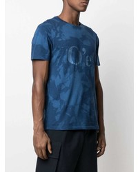 T-shirt à col rond imprimé tie-dye bleu marine Barena