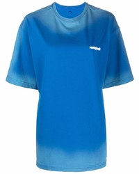 T-shirt à col rond imprimé tie-dye bleu Ader Error