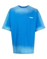T-shirt à col rond imprimé tie-dye bleu Ader Error