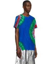 T-shirt à col rond imprimé tie-dye bleu The Elder Statesman