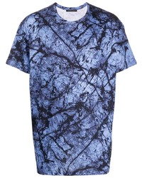 T-shirt à col rond imprimé tie-dye bleu Mr & Mrs Italy