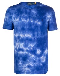 T-shirt à col rond imprimé tie-dye bleu Polo Ralph Lauren