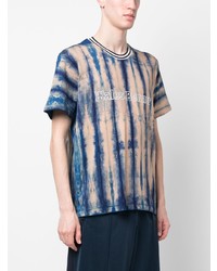 T-shirt à col rond imprimé tie-dye bleu Wales Bonner