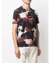 T-shirt à col rond imprimé tie-dye bordeaux Dolce & Gabbana