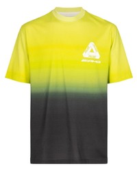 T-shirt à col rond imprimé tie-dye chartreuse Palace