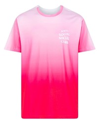 T-shirt à col rond imprimé tie-dye fuchsia Anti Social Social Club