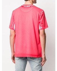 T-shirt à col rond imprimé tie-dye fuchsia MSGM