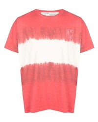 T-shirt à col rond imprimé tie-dye fuchsia Off-White