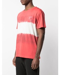 T-shirt à col rond imprimé tie-dye fuchsia Off-White