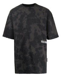 T-shirt à col rond imprimé tie-dye gris foncé Izzue