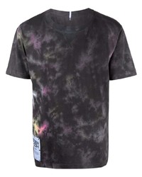 T-shirt à col rond imprimé tie-dye gris foncé McQ