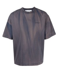 T-shirt à col rond imprimé tie-dye gris foncé Off-White
