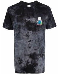 T-shirt à col rond imprimé tie-dye gris foncé RIPNDIP
