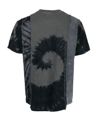 T-shirt à col rond imprimé tie-dye gris foncé Needles