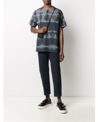 T-shirt à col rond imprimé tie-dye gris foncé John Elliott