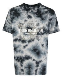 T-shirt à col rond imprimé tie-dye gris foncé True Religion