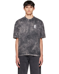 T-shirt à col rond imprimé tie-dye gris foncé Études
