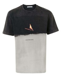 T-shirt à col rond imprimé tie-dye gris Alexander Wang