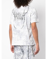 T-shirt à col rond imprimé tie-dye gris Haculla