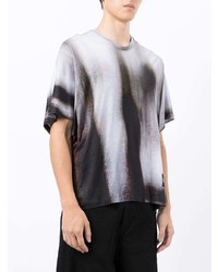 T-shirt à col rond imprimé tie-dye gris Julius