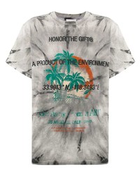T-shirt à col rond imprimé tie-dye gris HONOR THE GIFT