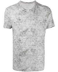 T-shirt à col rond imprimé tie-dye gris Majestic Filatures