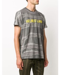 T-shirt à col rond imprimé tie-dye gris Helmut Lang