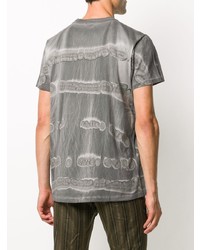 T-shirt à col rond imprimé tie-dye gris Helmut Lang