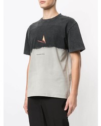 T-shirt à col rond imprimé tie-dye gris Alexander Wang