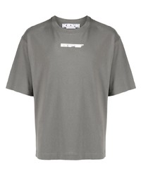 T-shirt à col rond imprimé tie-dye gris Off-White