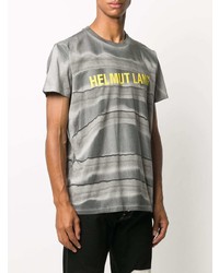 T-shirt à col rond imprimé tie-dye gris Helmut Lang