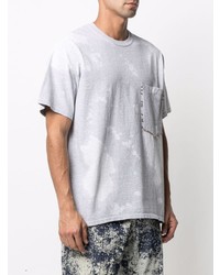 T-shirt à col rond imprimé tie-dye gris Corelate